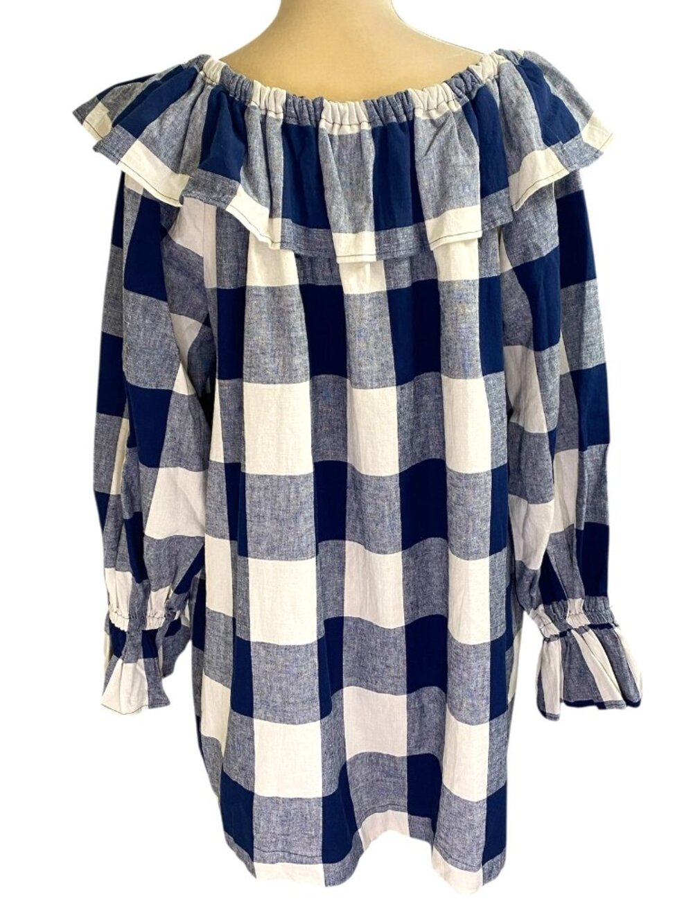 Dancing Kind Isabel Navy Buffalo Plaid Dress Size 1 - Picture 3 of 11